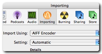 Importing in iTunes